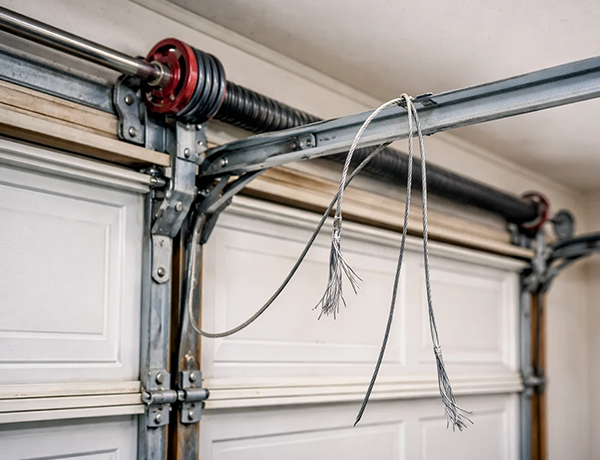 Broken garage door cable