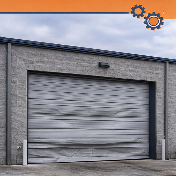 commercial garage door before repairs