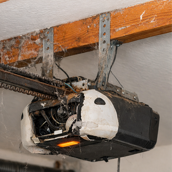 Garage door opener before repairs