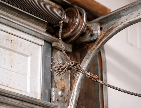Rusted garage door cable