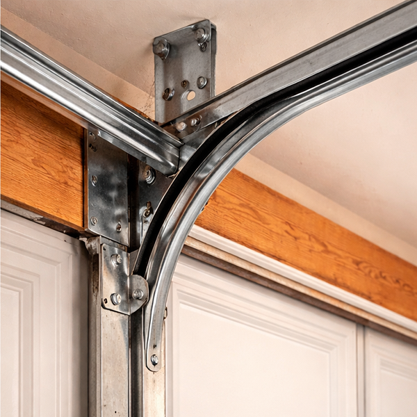 Garage door track after repairs